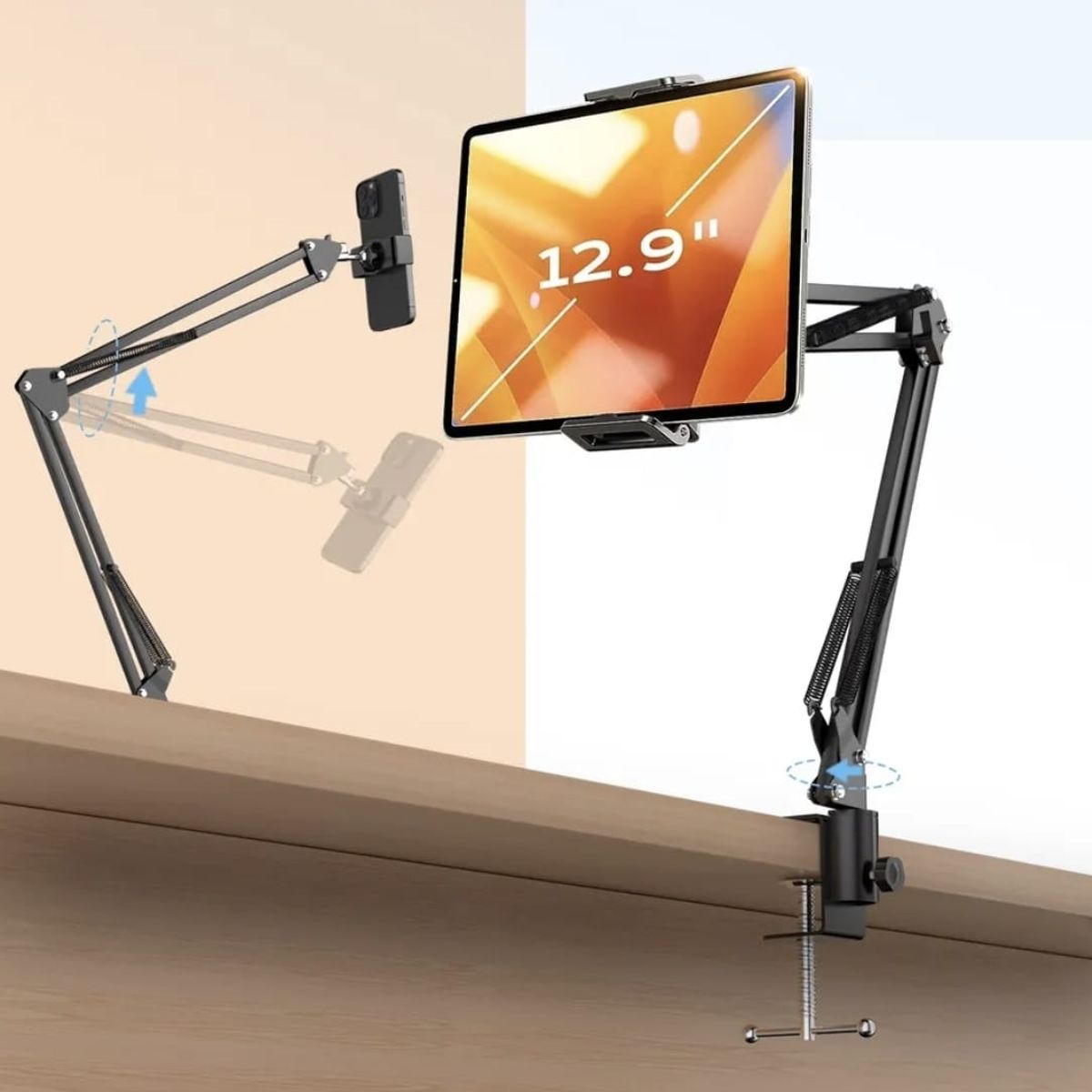 GENERICO - Soporte de brazo largo ajustable para teléfono y tableta