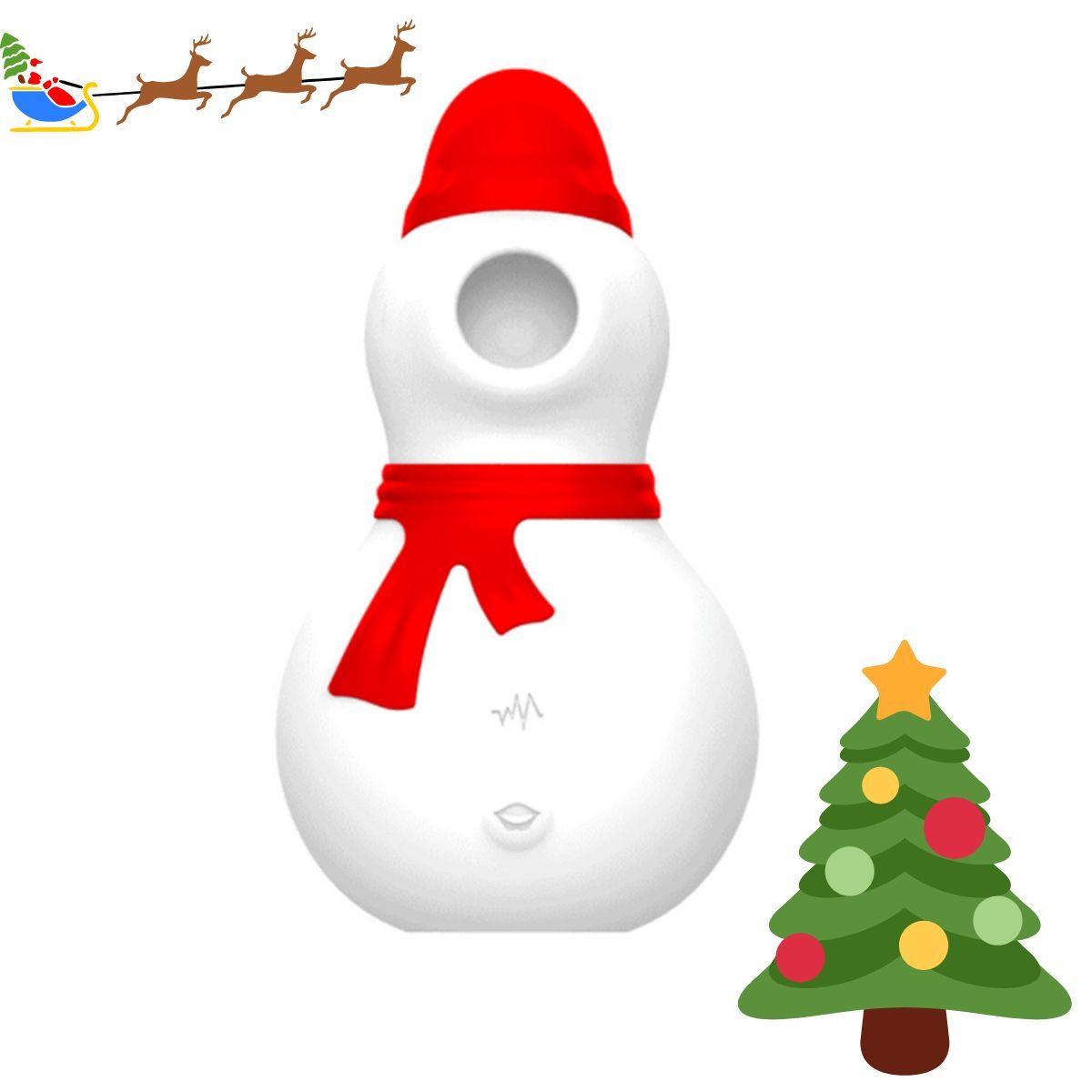 GENERICO - Succionador Navideño Forma Muñeco de Nieve - Rojo