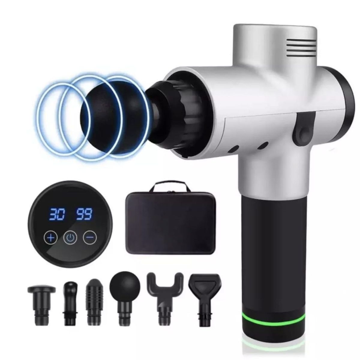 GENERICO - Pistola de masaje muscular 30 NIVELES - con pantalla - LCD