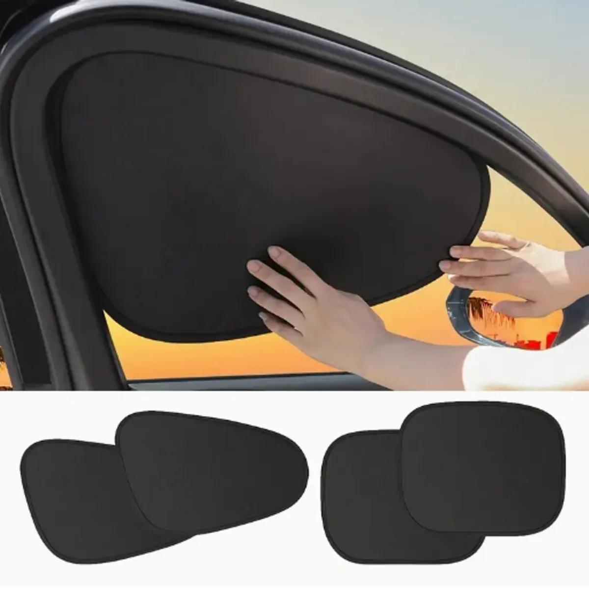 GENERICO - 4 Tapasol Laterales de Absorción para Ventanas del Auto