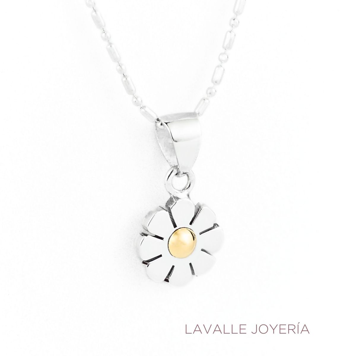 OEM - Collar Margarita plata y Oro 18k Lavalle Joyería