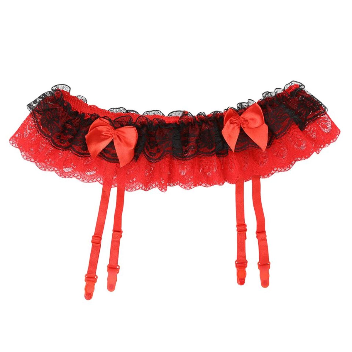 GENERICO - Sexy cinturón con liga -ROJO Y NEGRO