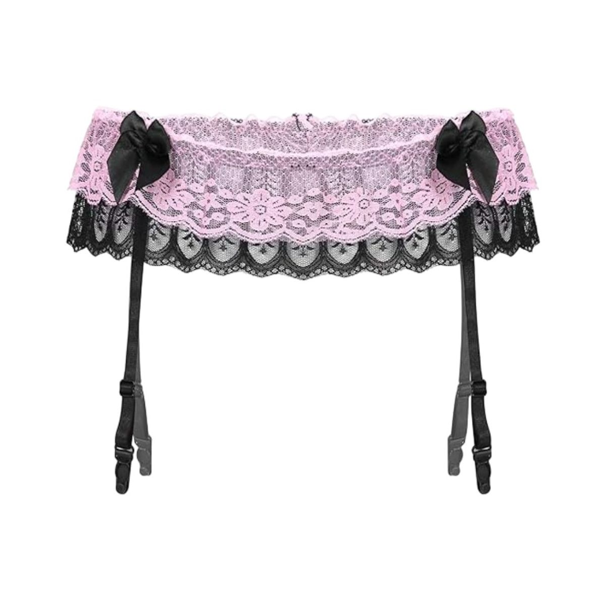 GENERICO - Sexy Cinturón Con Liga  - ROSADO Y NEGRO