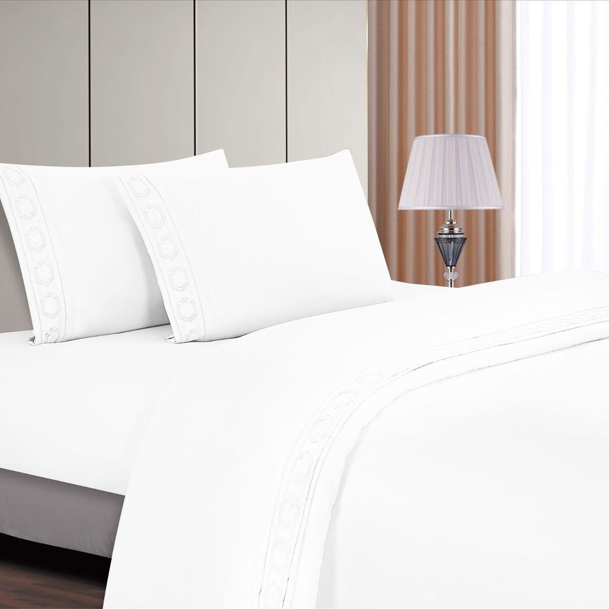 CASATEX - JUEGO DE SABANAS 1,5 PLZ 100% ALGODÓN CON BORDADO