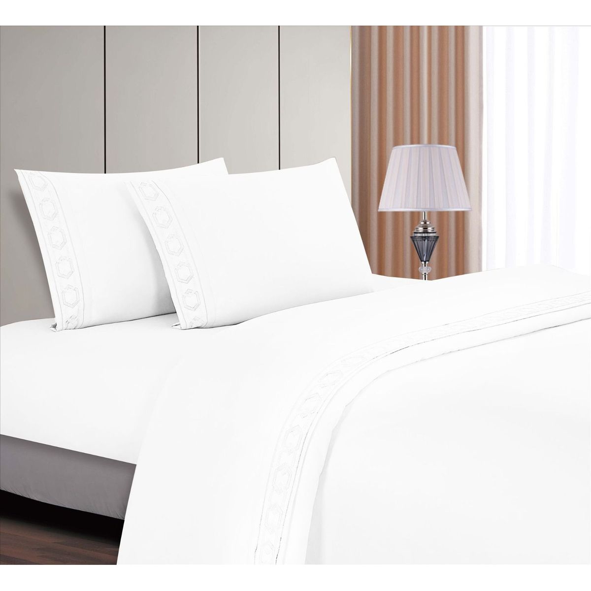 CASATEX - JUEGO DE SABANAS 1,5 PLZ 100% ALGODÓN CON BORDADO