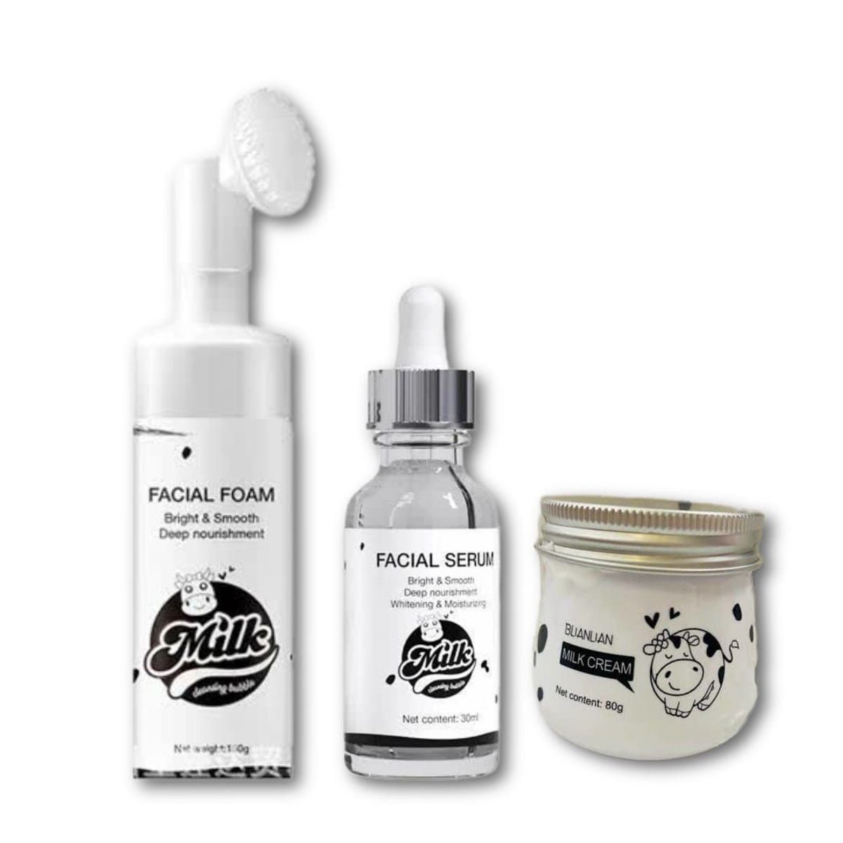 GENERICO - Pack Serum + Crema y Mousse Limpiador facial De Leche - Blianlian