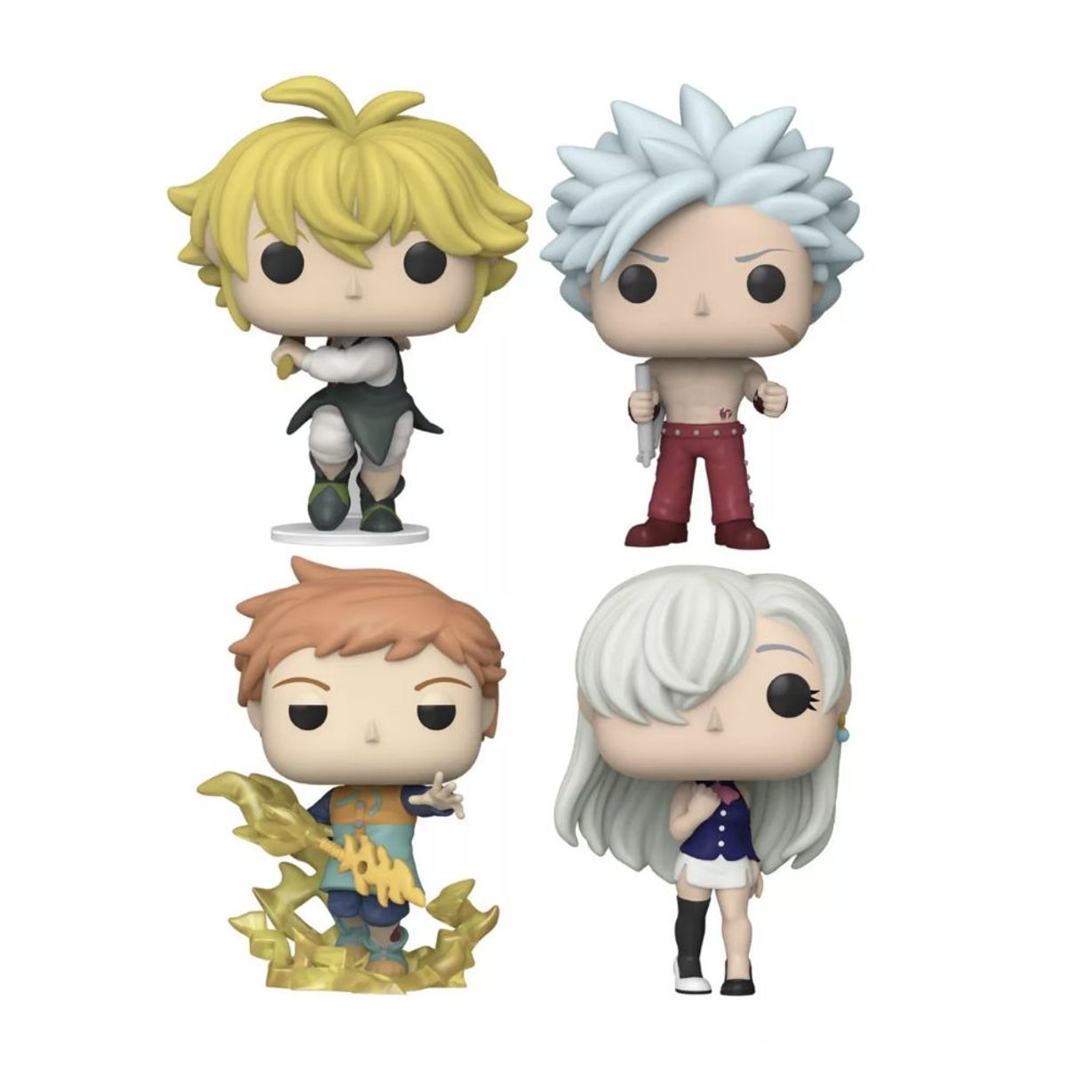 FUNKO - Seven Deadly Sins Funko Pop Set X4 Meliodas King Eliza Ban
