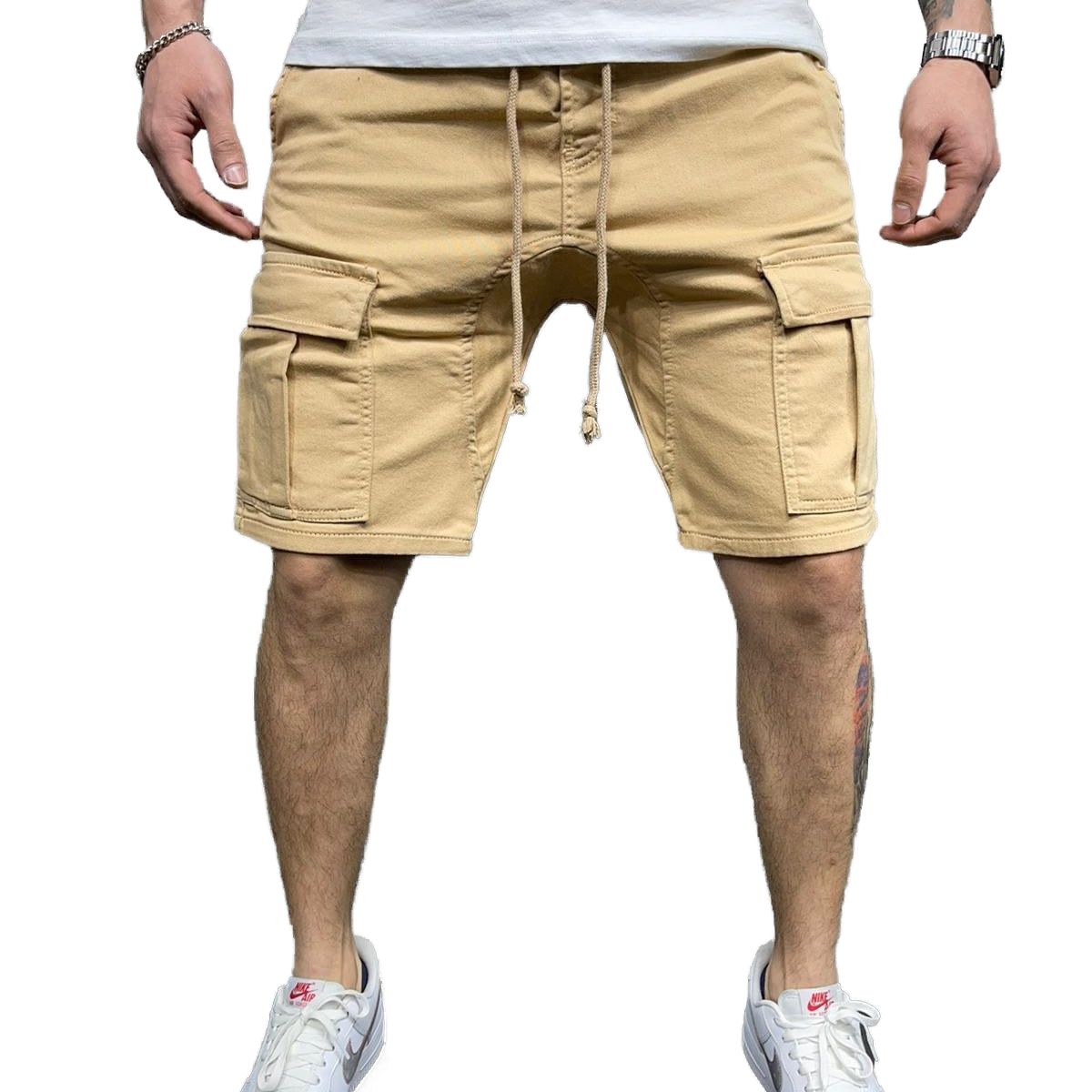 BLWOENS - Pantalones cortos masculinos para Hombre-Beige