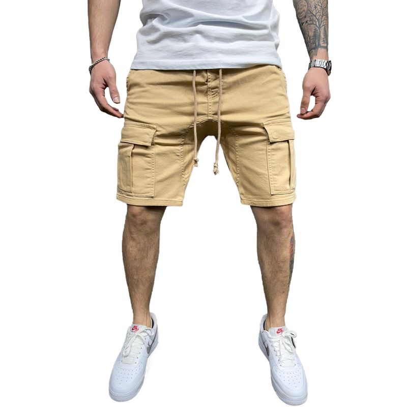 BLWOENS - Pantalones cortos masculinos para Hombre-Beige