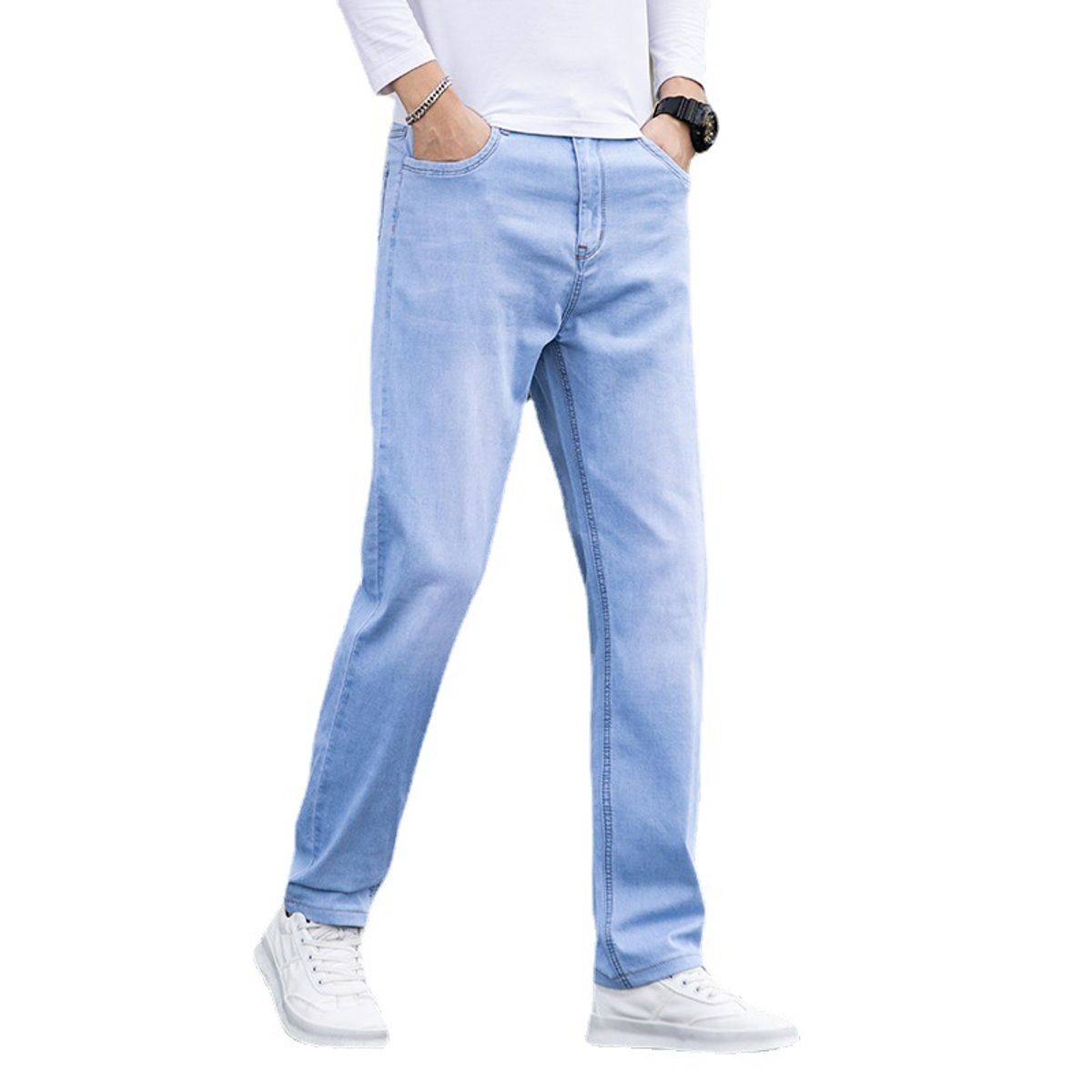 BLWOENS - Pantalones largos para hombres -Azul