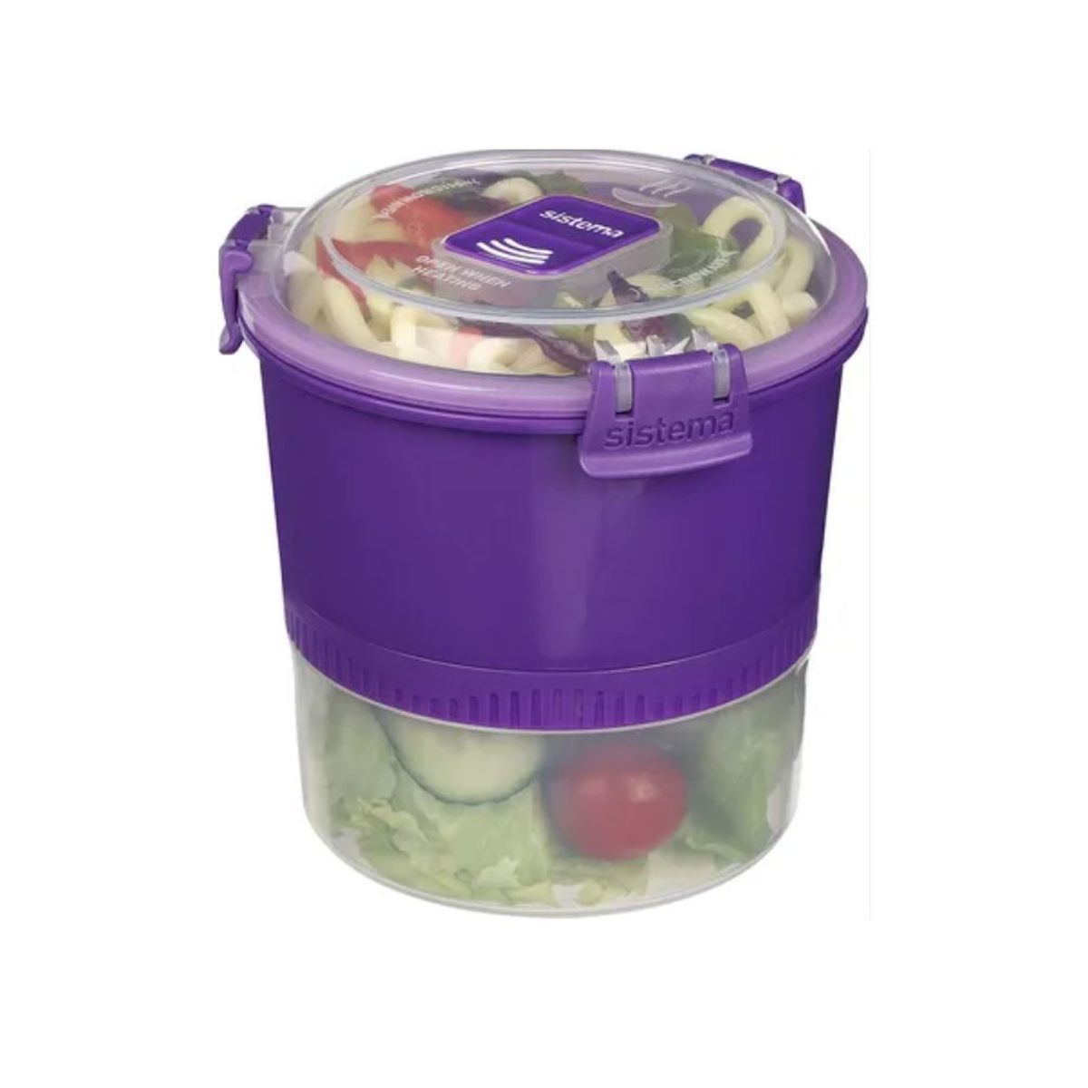 SISTEMA - TAPER LUNCHSTACK TO GO DE 965 ML SISTEMA 2 en 1 -  morado