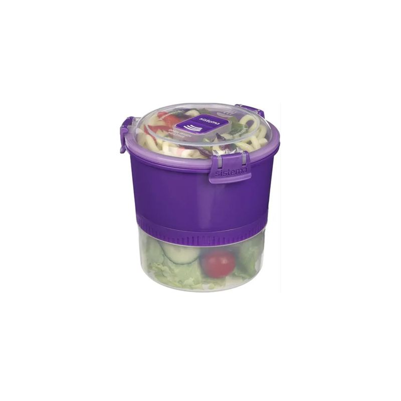 SISTEMA - TAPER LUNCHSTACK TO GO DE 965 ML SISTEMA 2 en 1 -  morado