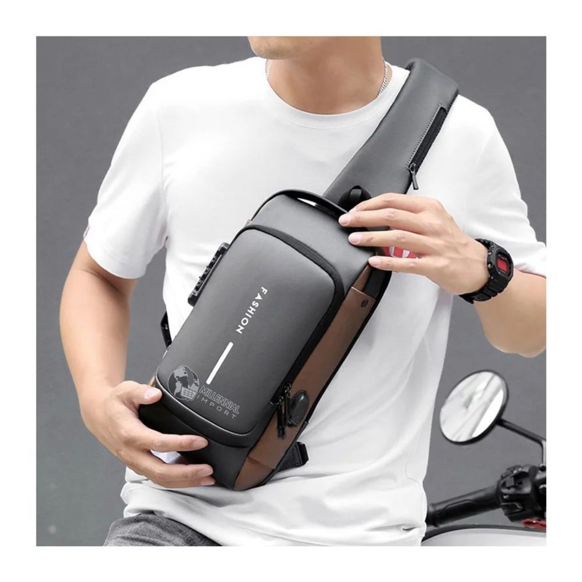 GENERICO - Morral Cruzado Impermeable para Hombre