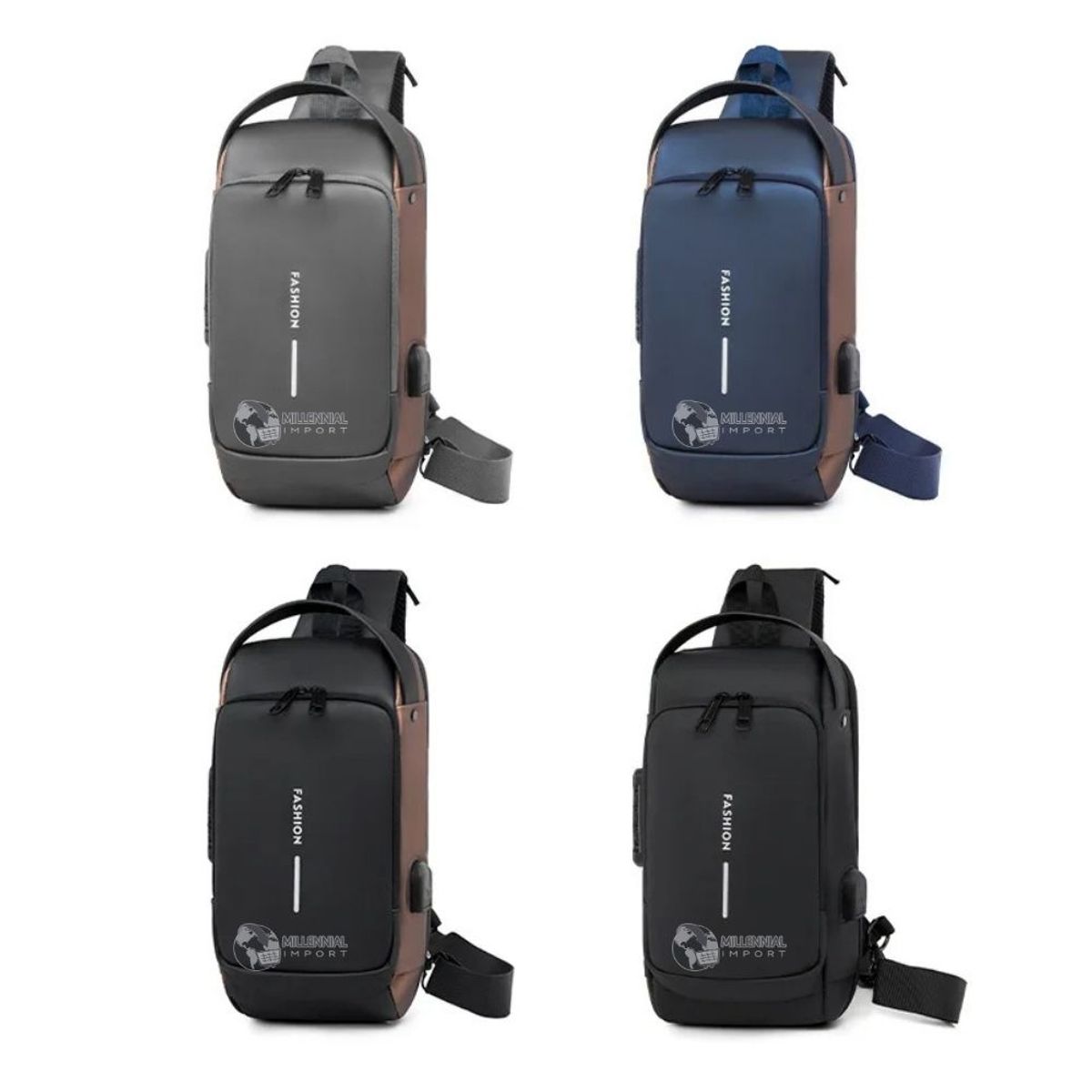 GENERICO - Mochila Cruzada para Hombre con Clave - Sistema Antirrobo