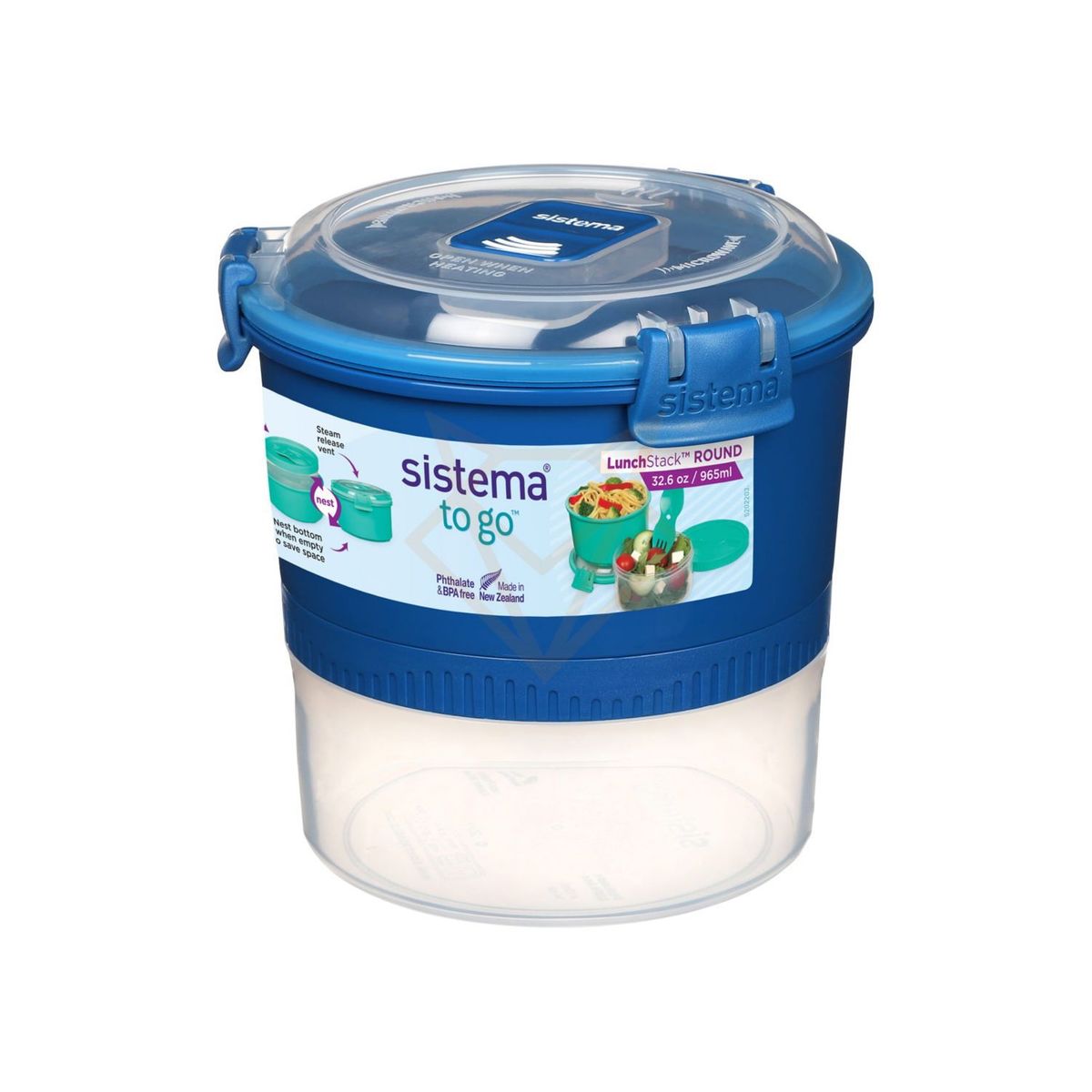 SISTEMA - TAPER LUNCHSTACK TO GO DE 965 ML SISTEMA 2 en 1 - Azul