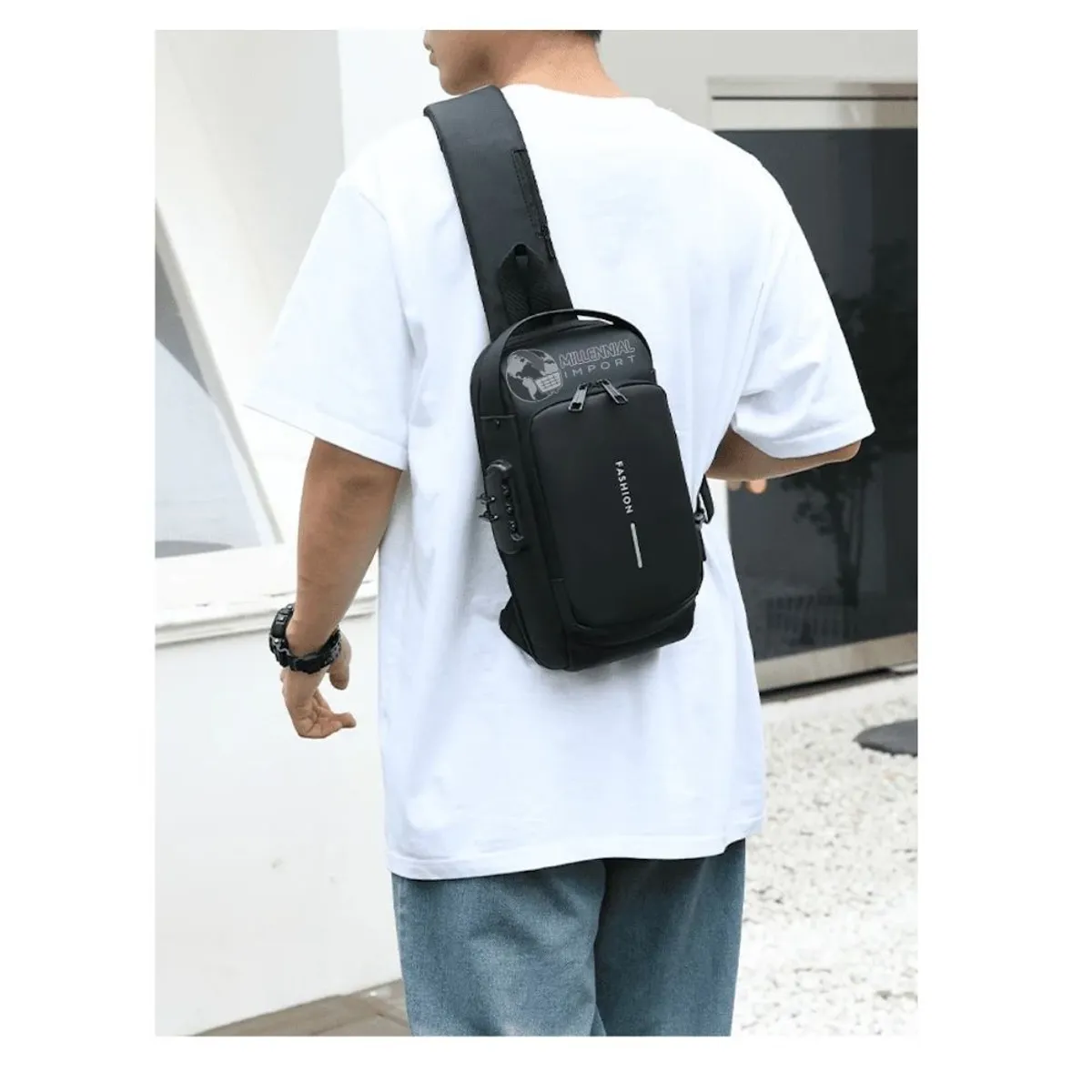 GENERICO - Morral Elegante Antirrobo Mochila con Candado de Hombre