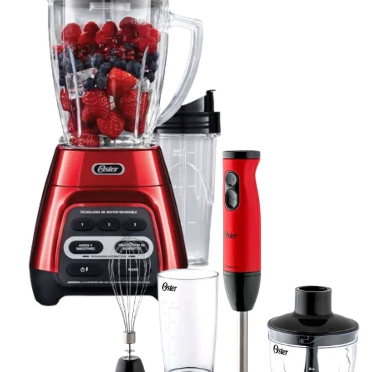 OSTER - Combo Oster Licuadora Blstpyg1310rbg + Batidora Inmersion FPSTHB460A.