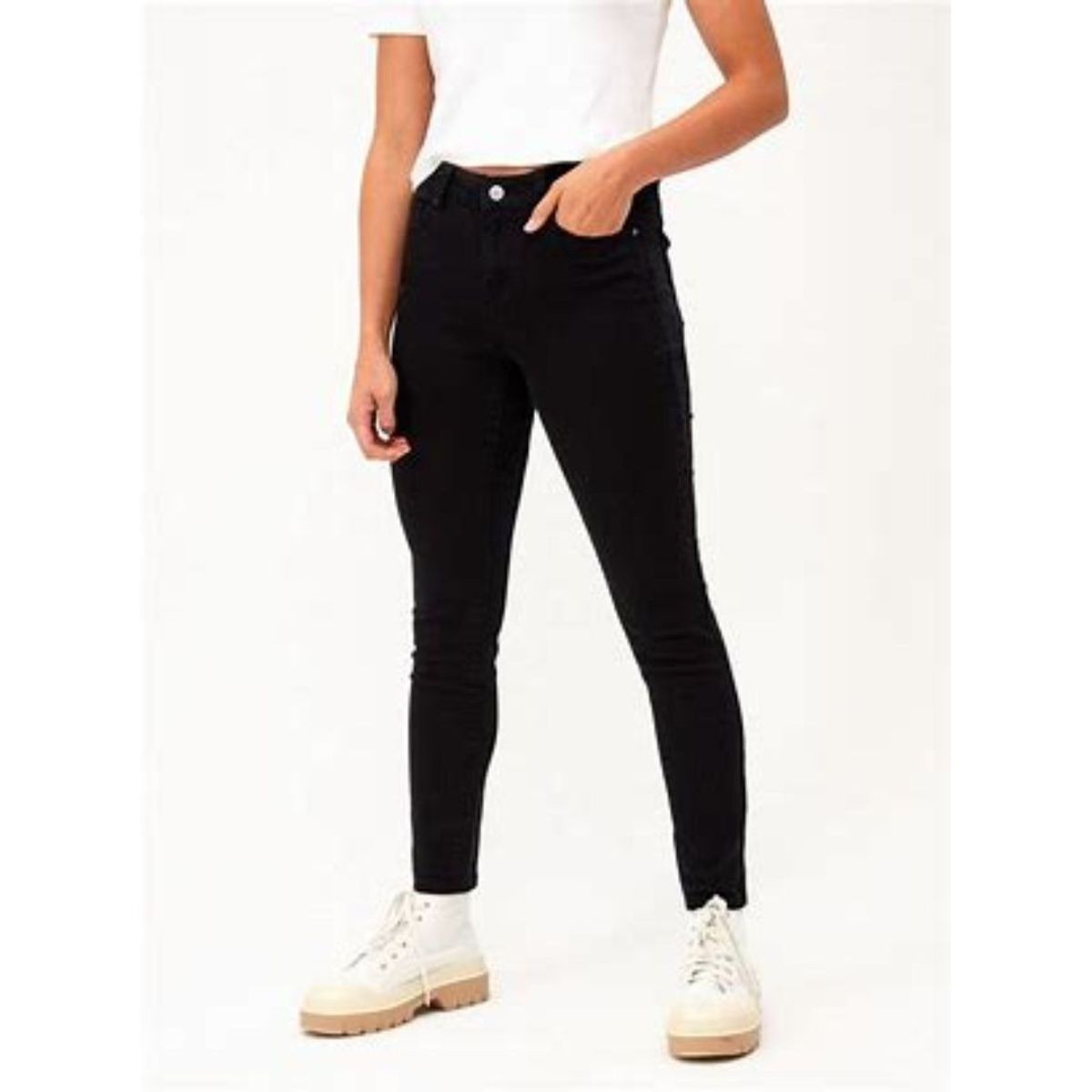 GENERICO - PANTALON SKINNY JEAN STRECH NEGRO