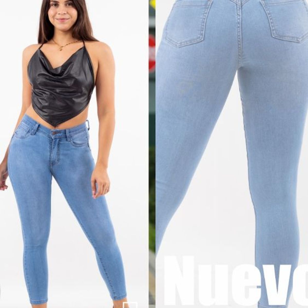 GENERICO - PANTALON SKINNY JEAN STRECH AZUL CLARO