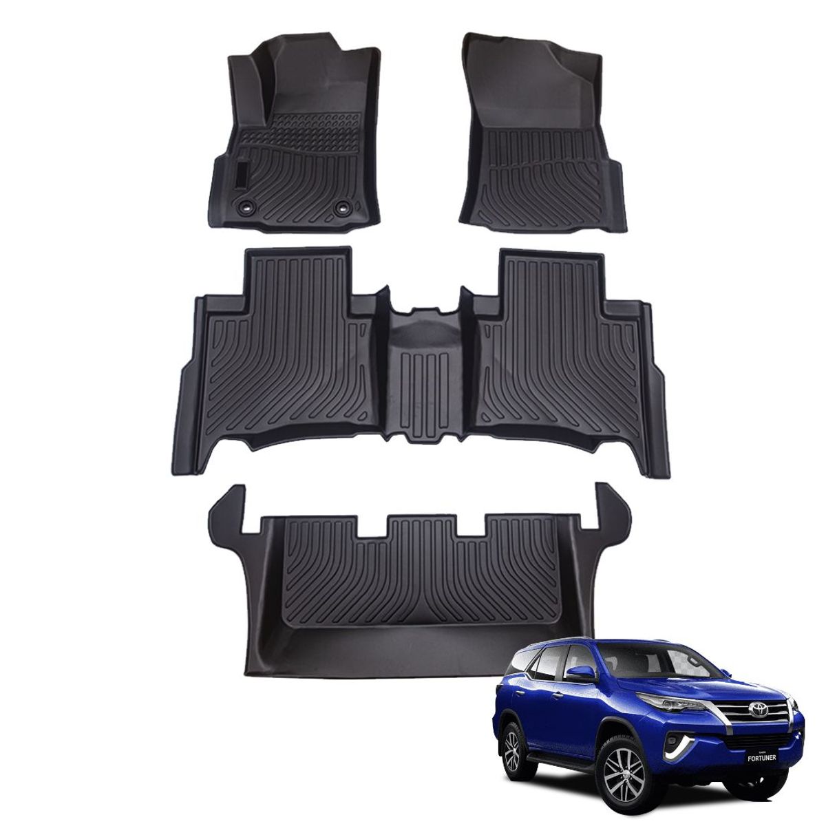 GENERICO - PROTECTOR PISO 5D TPE TOYOTA FORTUNER 3 FILAS 2015-2023