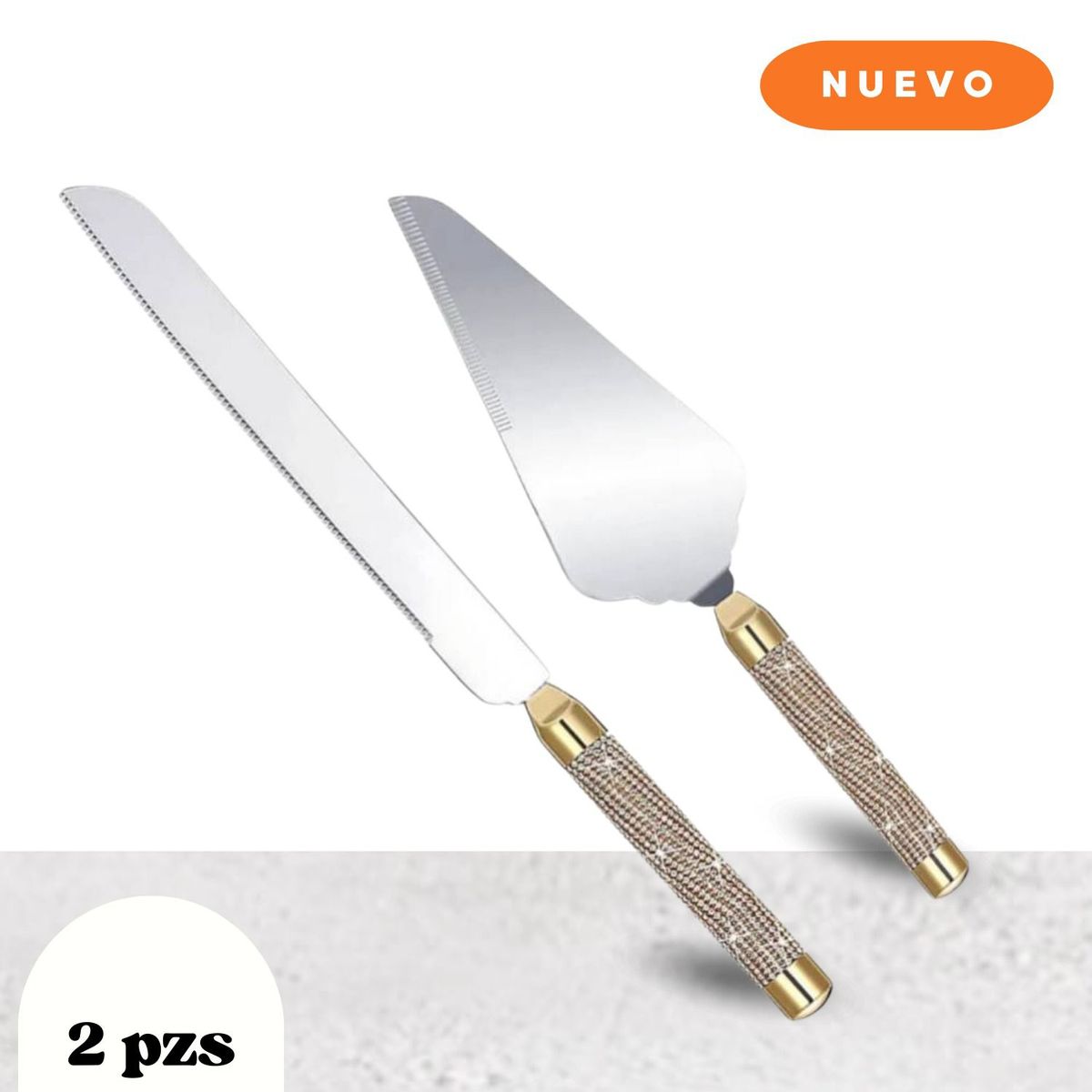GENERICO - Juego de cuchillo y servidor para pastel de boda cortador