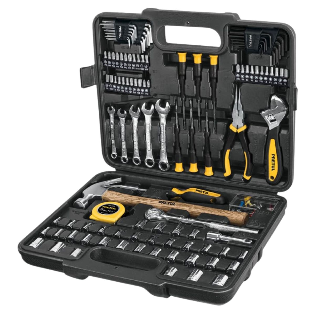 PRETUL - Juego de 109 herramientas para mecánico, con maleta Pretul