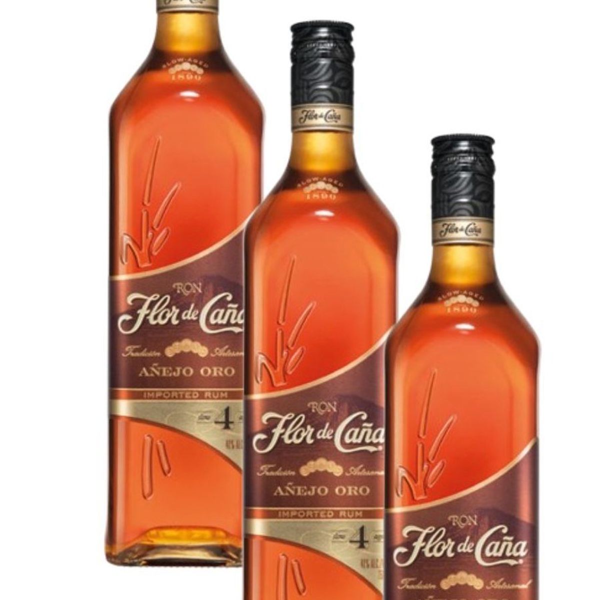 FLOR DE CAÑA - Pack 3 unidades ron flor de caña 4 años 750ml