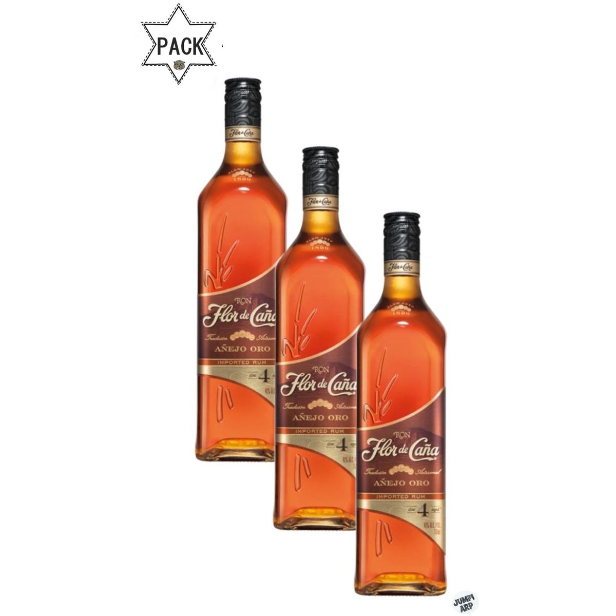 FLOR DE CAÑA - Pack 3 unidades ron flor de caña 4 años 750ml