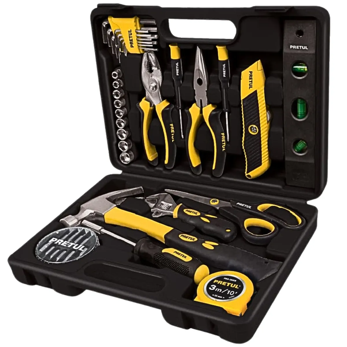 PRETUL - Juego de 42 herramientas uso general, con mangos Comfort Grip, Pretul