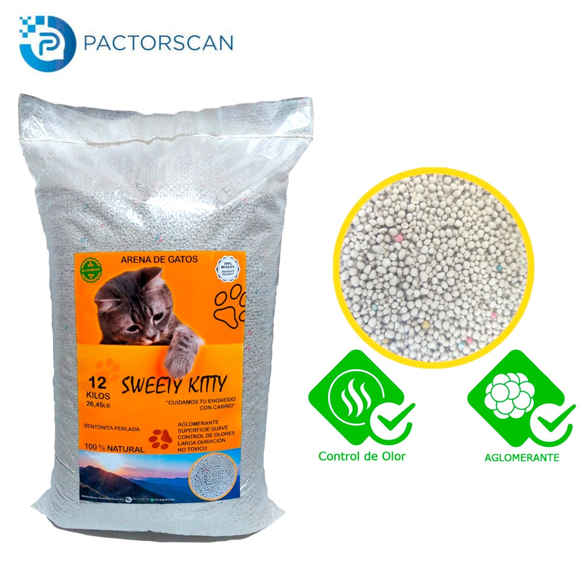 GENERICO - Arena Sanitaria Para Gatos Bolsa X 12 Kg Perlas Finas