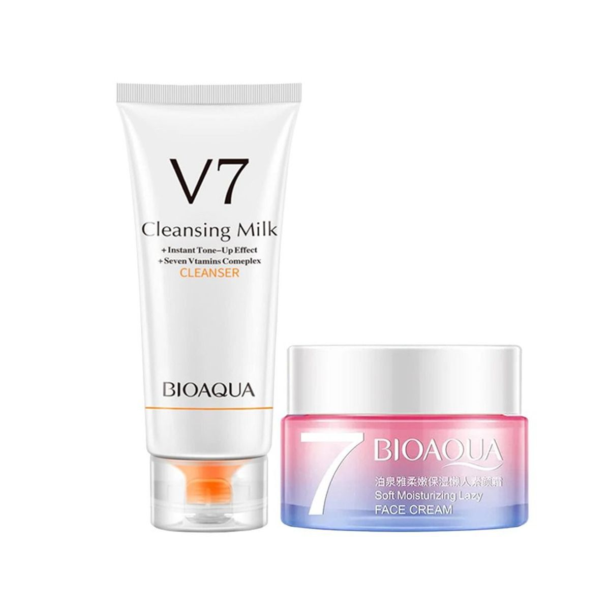 BIOAQUA - Crema Aclaradora V7 Bioaqua + Crema Limpiadora Facial De Leche V7