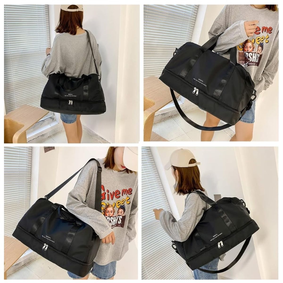 MINARI - Bolso de Viaje Maletín Deportivo Maleta Multiusos H70_.