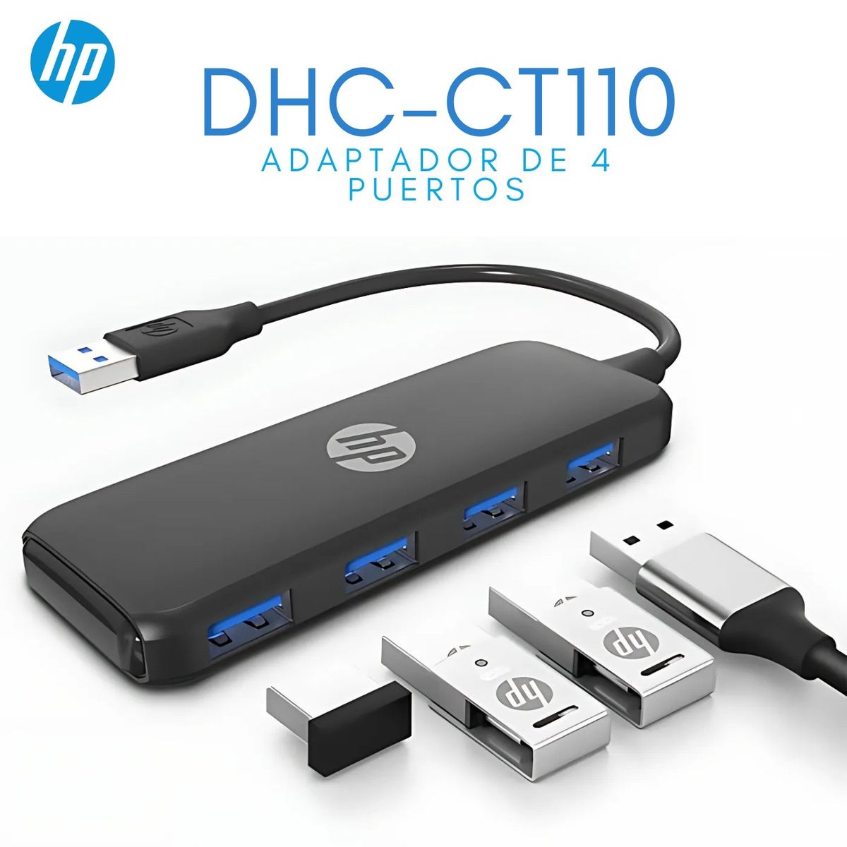 HP - Adaptador Hub HP USB a 4 Puertos USB 3.0 DHC-CT110