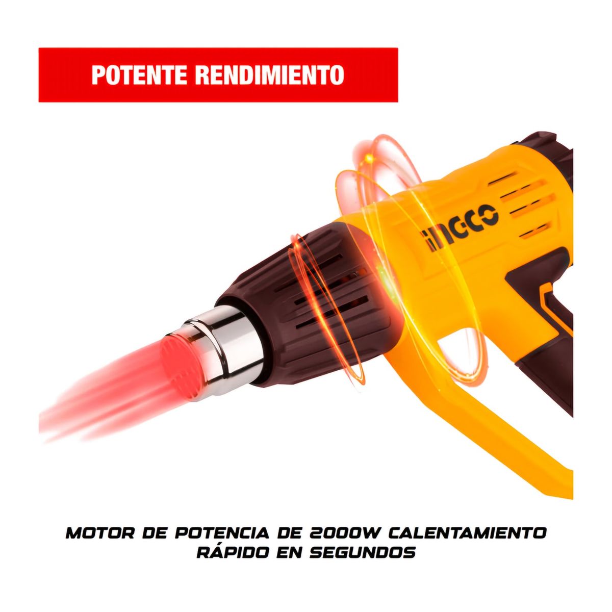 INGCO TOOLS - Pistola de Calor 2000W con Accesorios INGCO