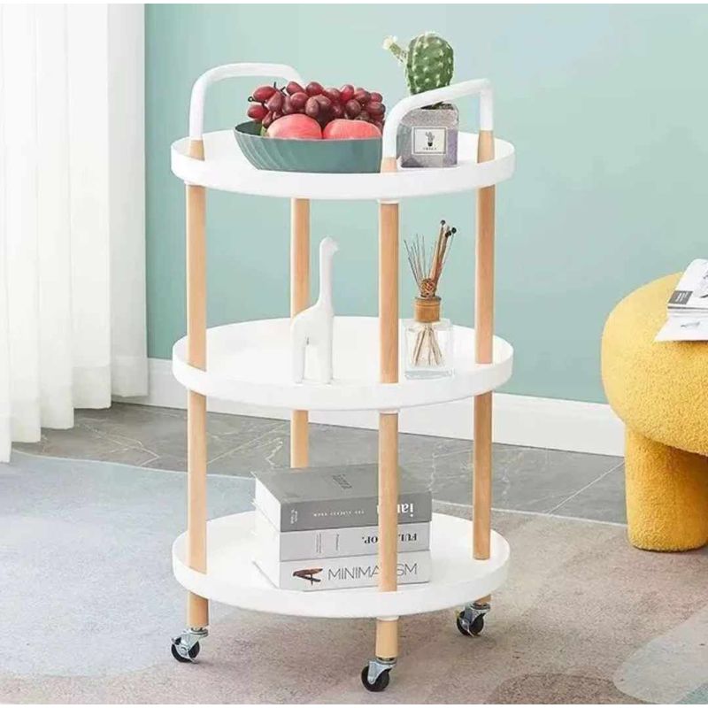 GENERICO - Mesa Auxiliar Rodante Multiusos Elegante de Madera Sala Hogar Model-02