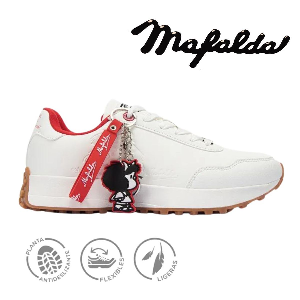 MAFALDA - Zapatillas Blancas Mujer Mafalda