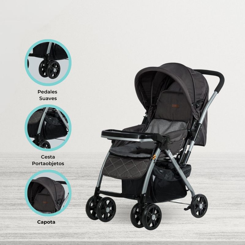 EBABY - Coche Cuna para bebé «BLAKE SIGNATURE» Black