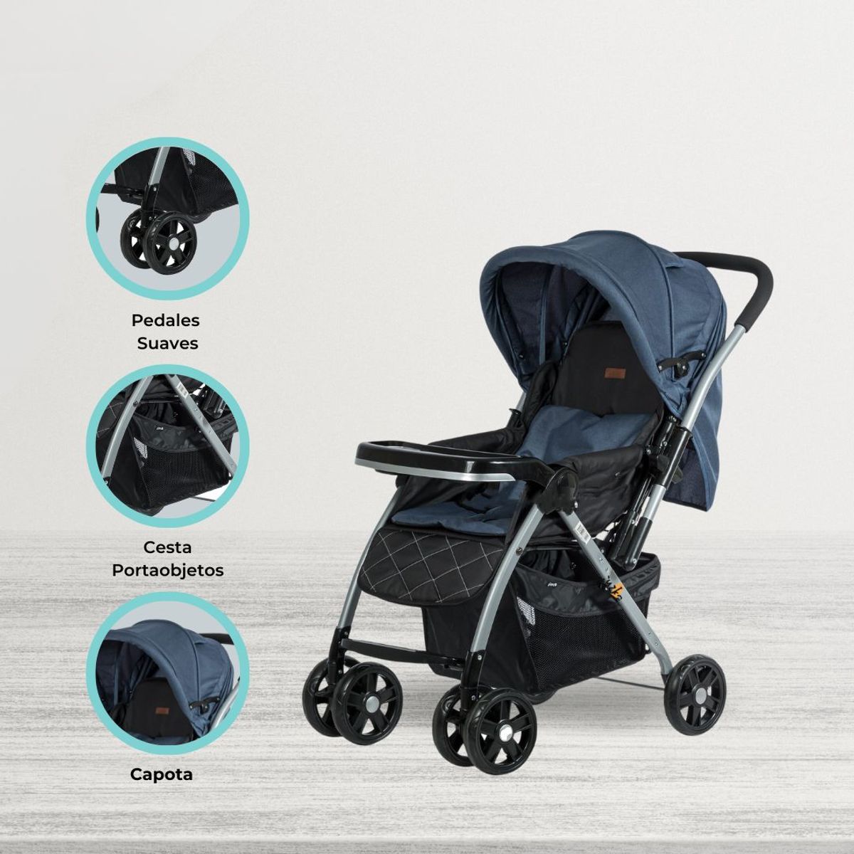 EBABY - Coche Cuna para bebé «BLAKE SIGNATURE» Blue