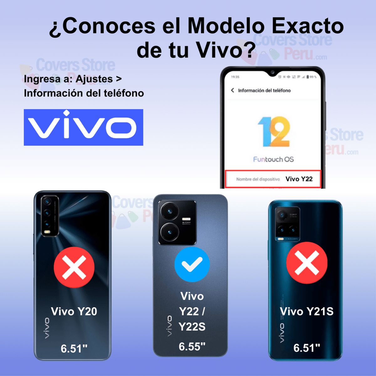 GENERICO - Funda Case para Vivo Y22S TPU 100% Antishock Transparente Resistente