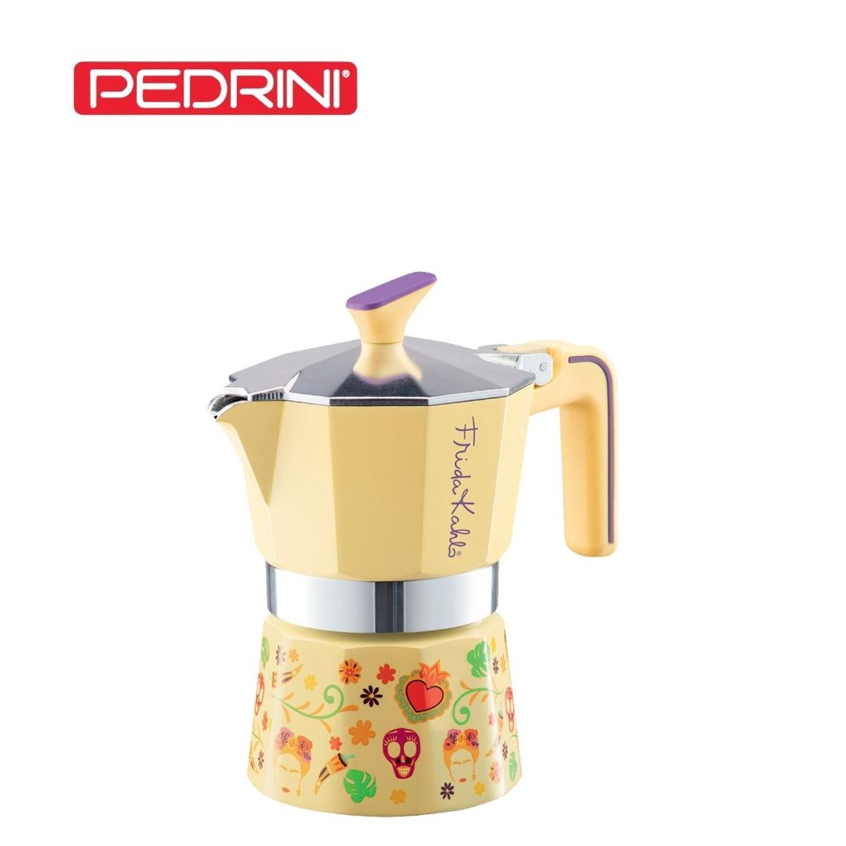 PEDRINI - Cafetera Italiana Frida Kahlo Amarillo 3tz - PEDRINI