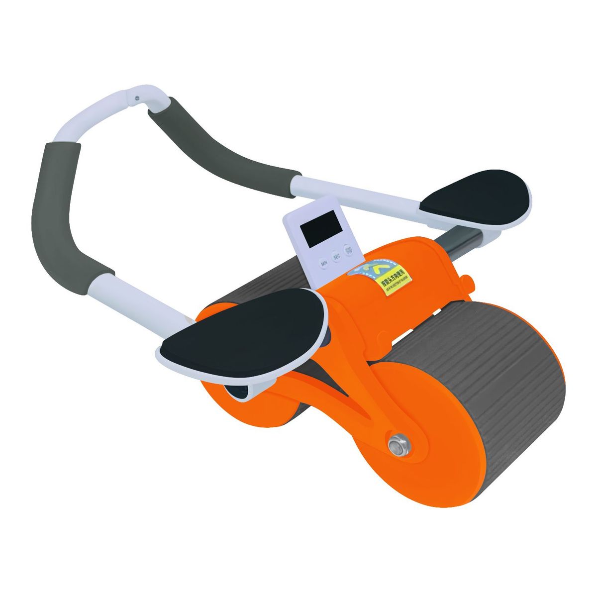 BUYPAL - Rueda Abdominal Doble con Temporizador y Rebote Automatico Naranja