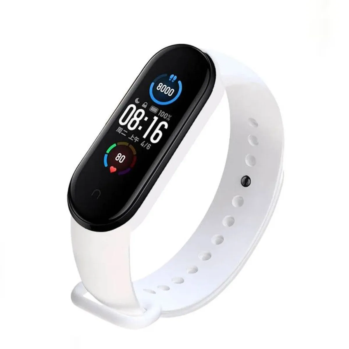 GENERICO - Correa de Silicona Para Xiaomi Mi Band 3 y 4 - BLANCO