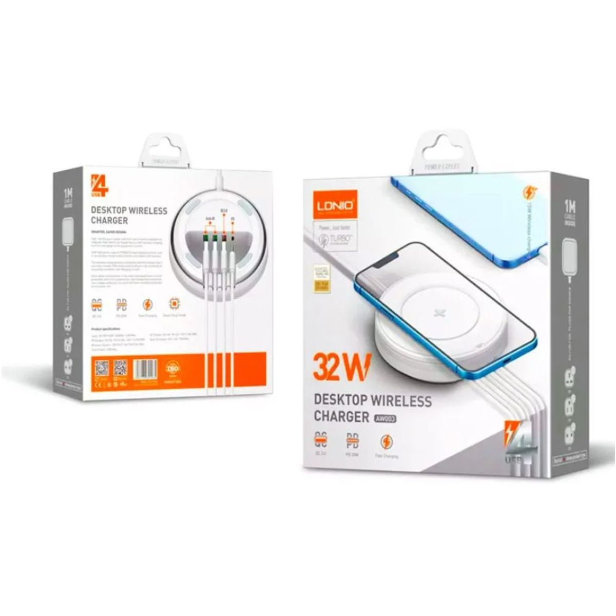 LDNIO - Cargador inalámbrico de escritorio original ldnio aw003