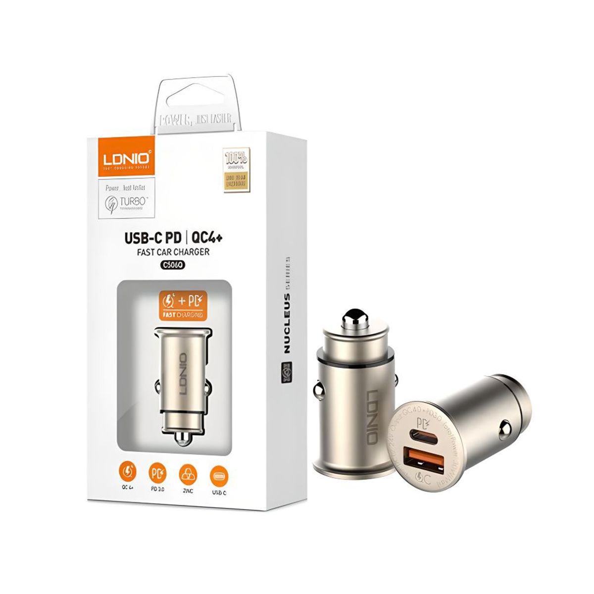 LDNIO - Cargador Para Automóvil Ldnio C506q 30w Qc40  Pd - Dorado