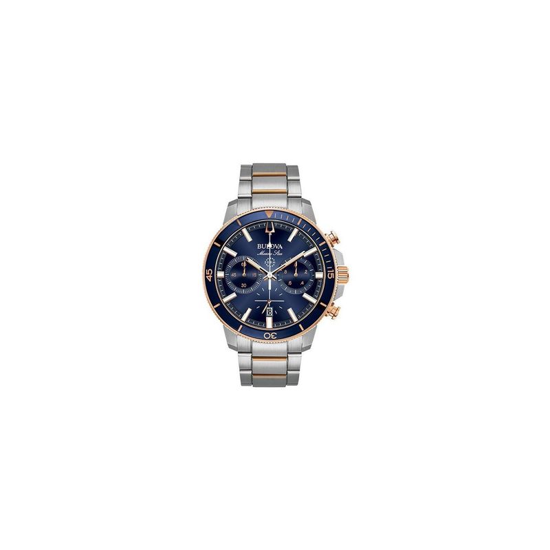 BULOVA - Reloj Bulova Marine Star 98B301 Blue Rose Gold acero inoxidable_.