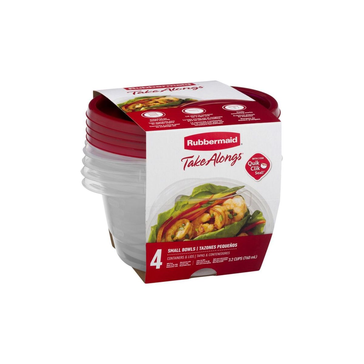 RUBBERMAID - Taper hermetico rubbermaid takealongs small bols pack x4 760ml