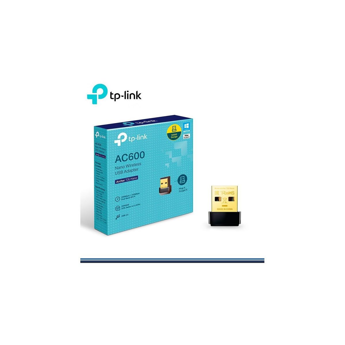 TP LINK - Adaptador usb nano wifi 600mbps doble banda tp link ac600