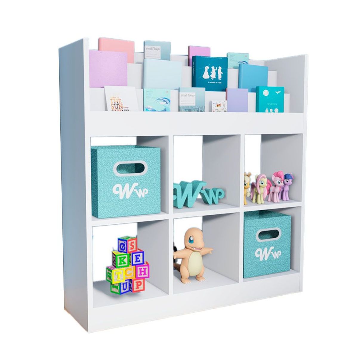 WONDER WOOD MUEBLERIA - Organizador Juguetero Chana Wonder Wood Muebleria con Portacuentos Blanco