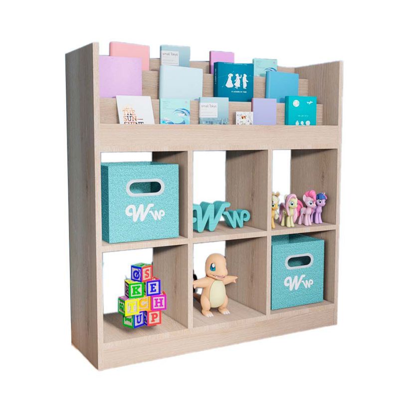 WONDER WOOD MUEBLERIA - Organizador Juguetero Chana Wonder Wood Muebleria con Portacuentos Natural