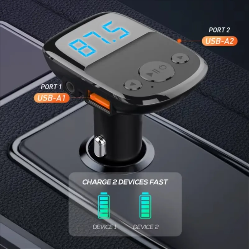 LDNIO - Cargador De Auto Ldnio Transmisor Fm Bluetooth C706q